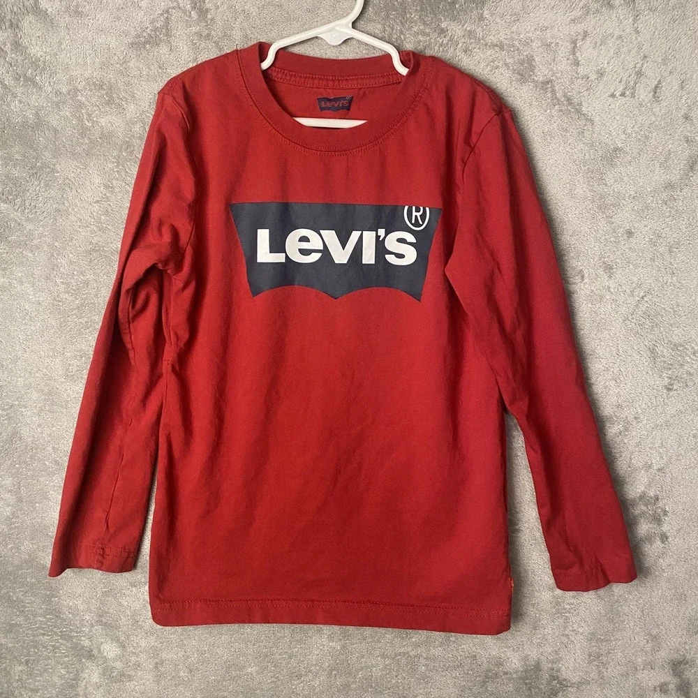 Levi's Kids 7/8 Long Sleeve Red Logo T-Shirt